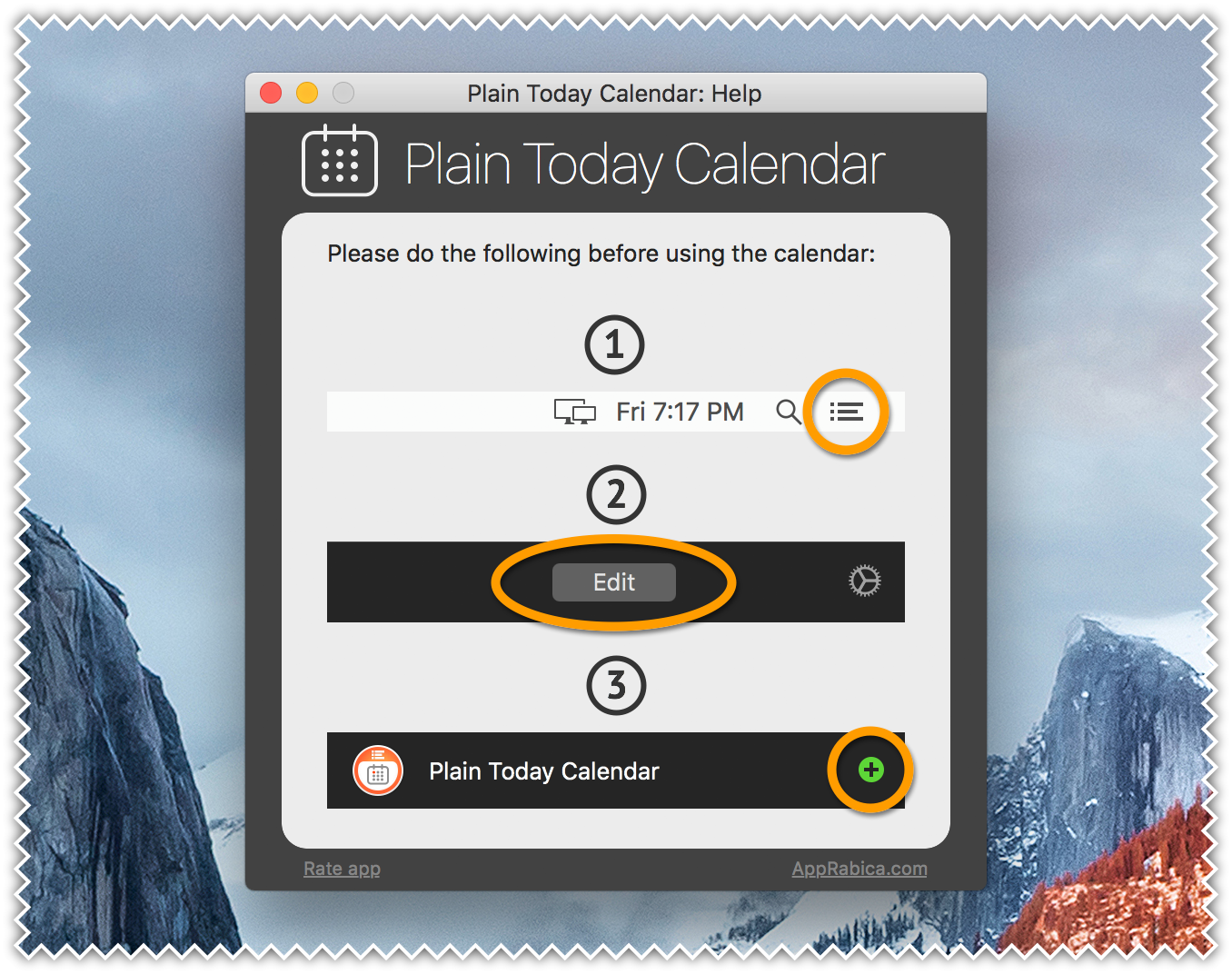 Plain Today Calendar for Mac - Widget Help