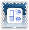 System usage dock icon - blue color scheme